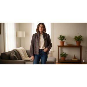 VTG Donkenny Women's Lined Blazer Jacket Lambswool Mohair Sz 16 Muted Tones EUC